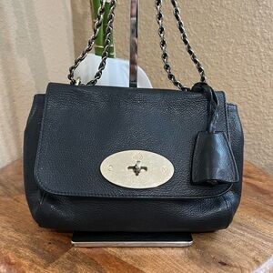 MULBERRY BKACK LEATHER LILY SHOULDER BAG